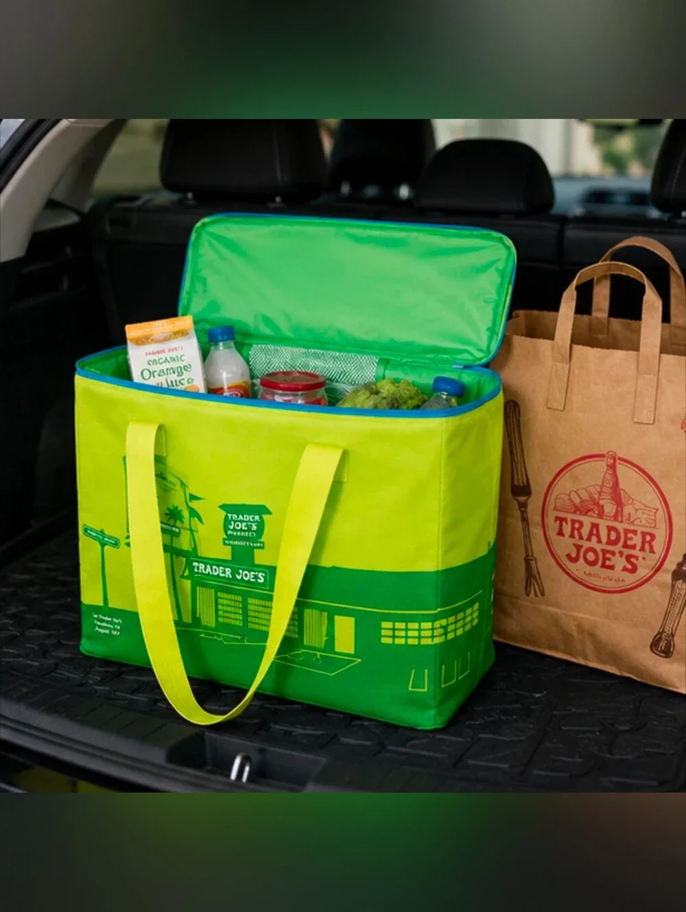 NWT Trader Joe's 8 Gal XL Reusable Bag Cooler Insulated Lime Green FREE GIFT🎁